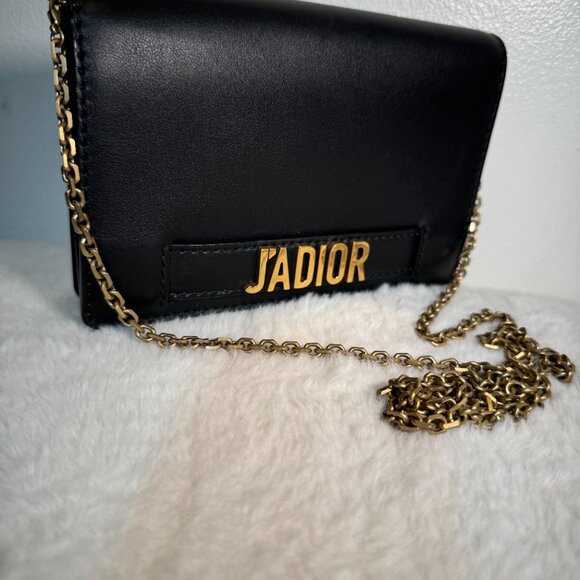 Christian Dior Black J'Adore Wallet On Chain Leather Crossbody Bag W/ HW - Picture 4 of 5